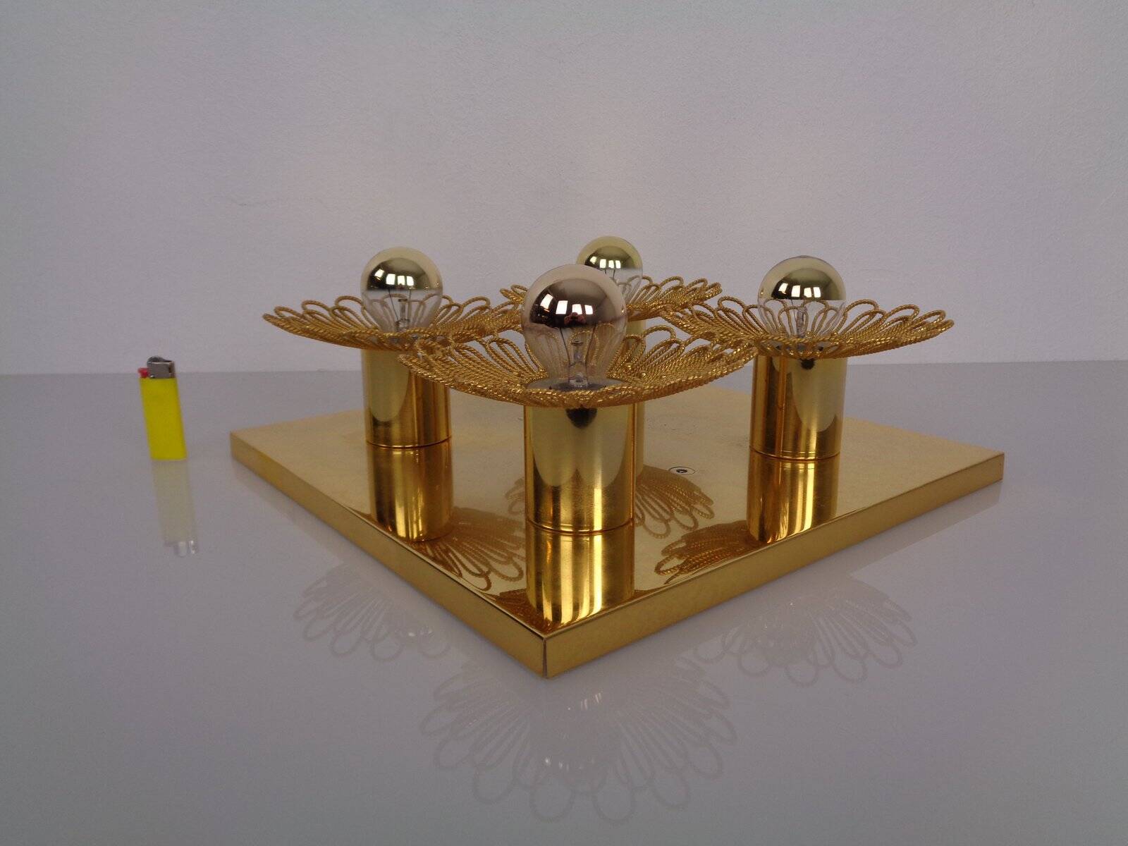 Space Age JBS Brass Sconce by Joseph Brumberg, 1960s