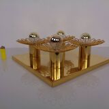 Space Age JBS Brass Sconce by Joseph Brumberg, 1960s