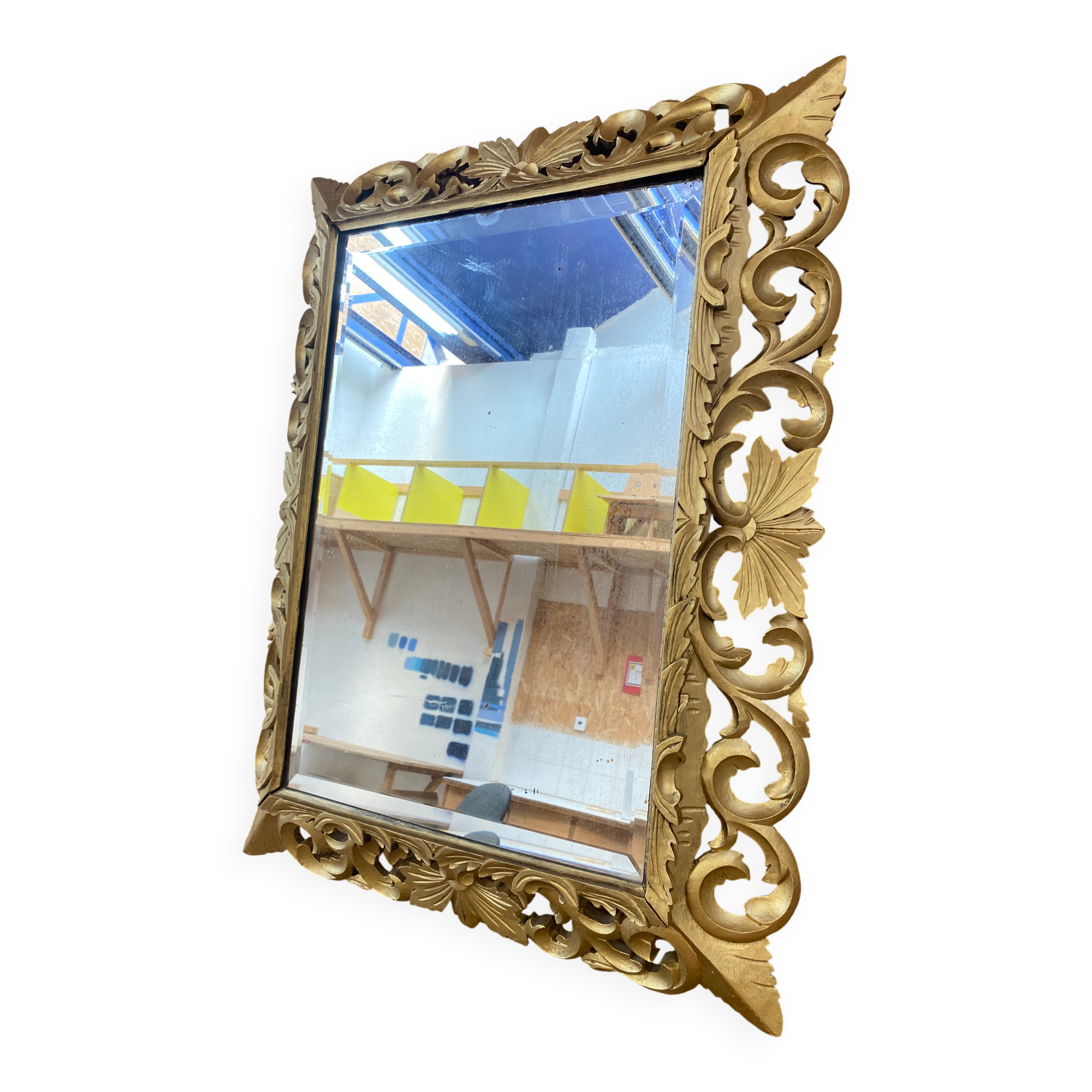 Miroir En Bois Doré, XIXème Siècle, 80cm x 100cm