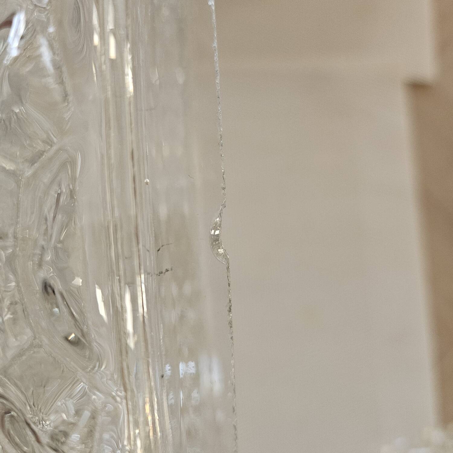 Set of 2 hammered glass ceiling lights