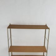 String Shelf Wood and gold metal 1960's