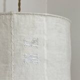 Old linen lampshade with monogram and fern by Henri Matisse