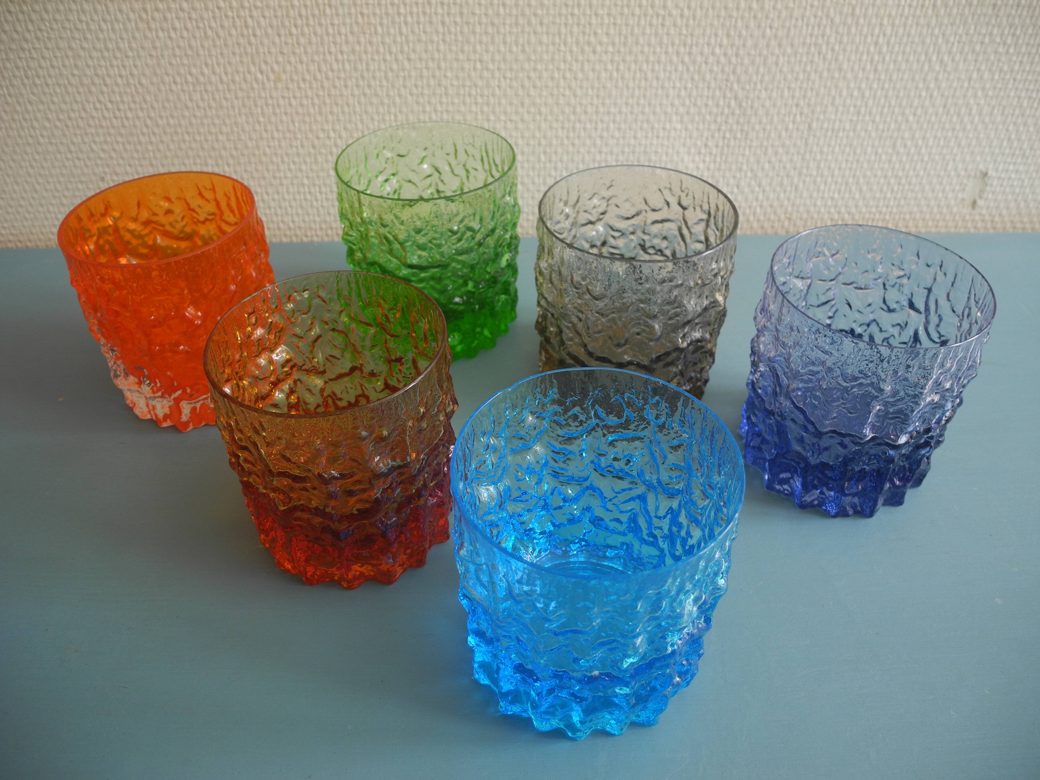 6 vintage whisky glasses Geoffrey Baxter Whitefriars