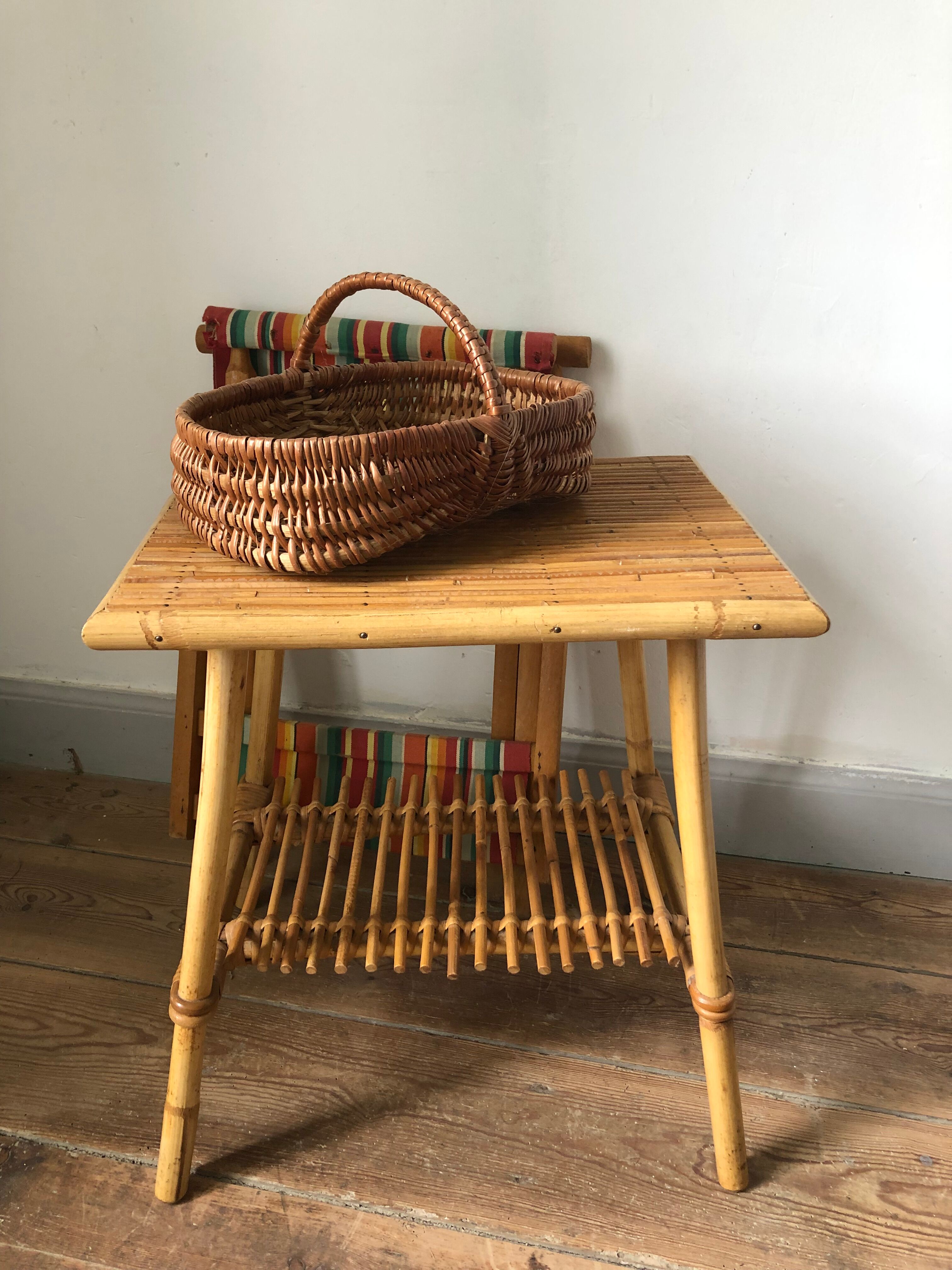 Small table, bedside table, end of sofa, rattan