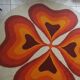 70s rug, Flower, in wool