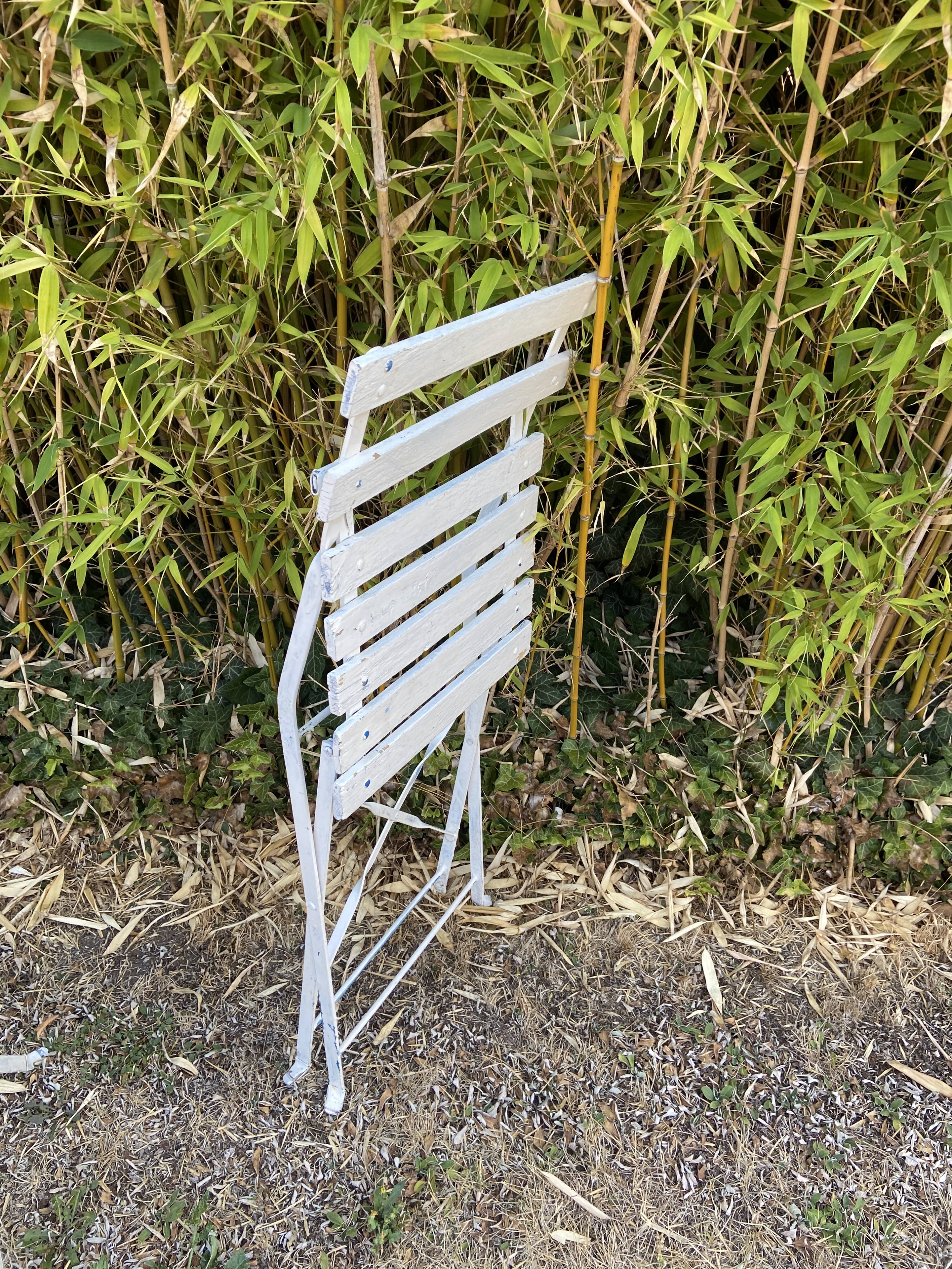 2 Folding metal bistro chairs for brasserie, beer, café, terrace, Brasserie