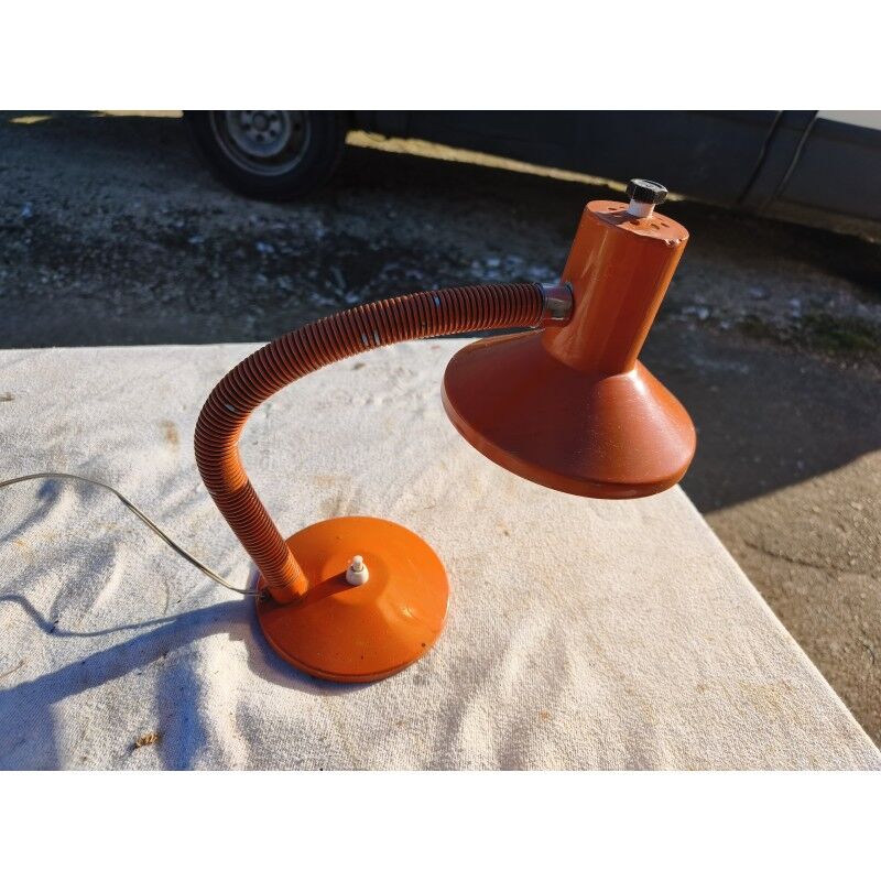 Vintage orange metal lamp