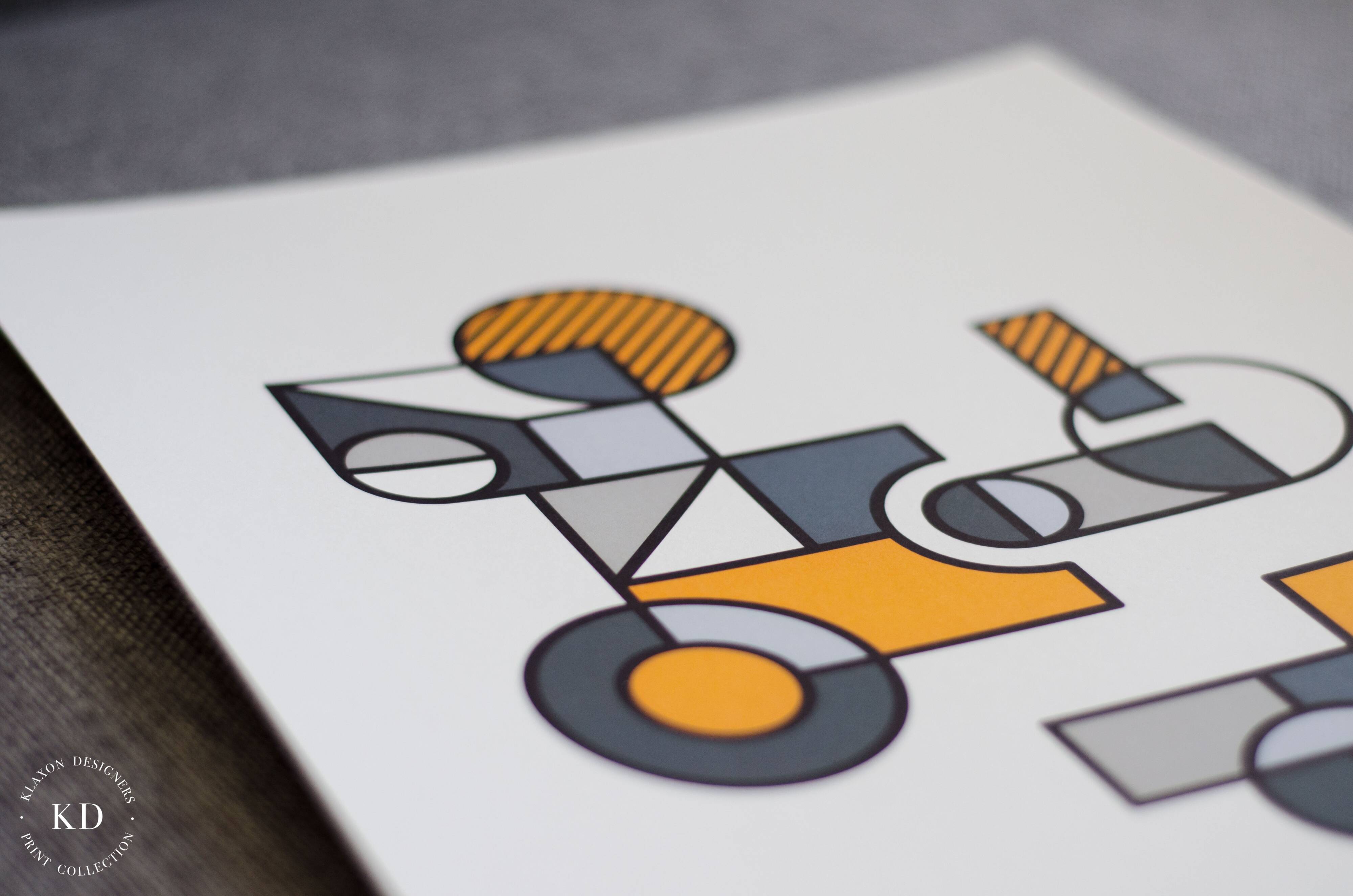 Illustration - Affiche A3 abstraite géométrique graphique colorée numérotée #003