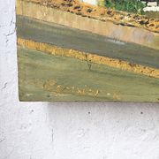 Oil on wood "city" Bernier
