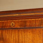 George III Sheraton linen cupboard in walnut, circa 1760.