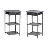 Set iron nightstands, 1910's