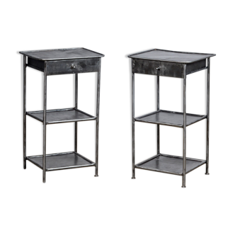 Set iron nightstands, 1910's