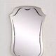 Free-form 60s screen-printed rearview mirror on gold frame