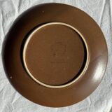 Set of 6 vintage brown stoneware dessert plates D21