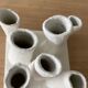 Vase pique flower with matte whitened pipe
