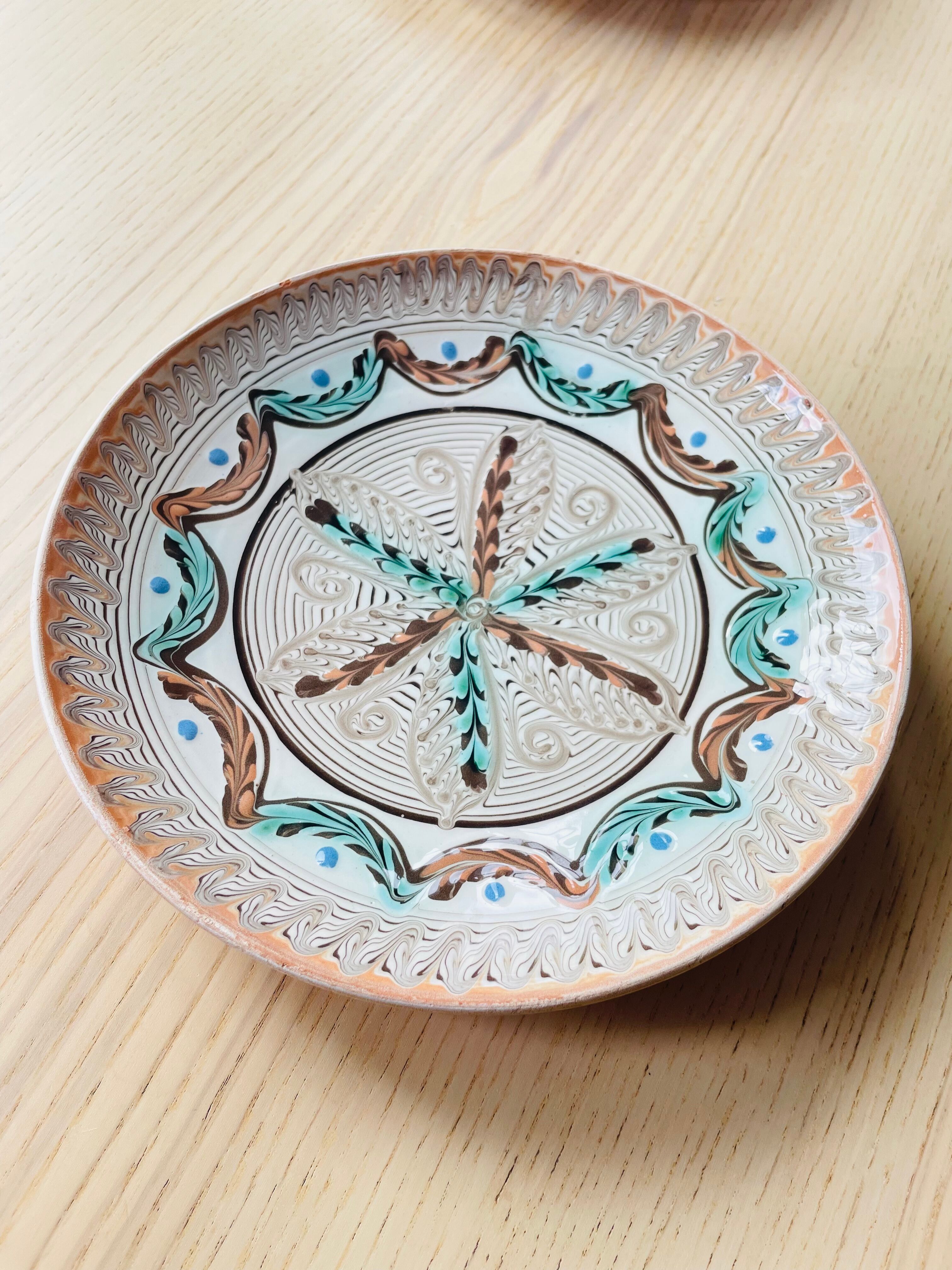 Romanian handicraft ceramic dish