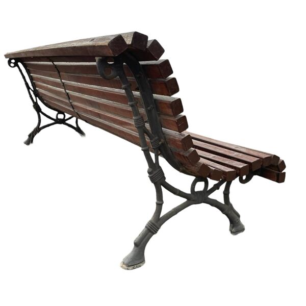 Banc de la ville de Barcelone en fonte et bois
