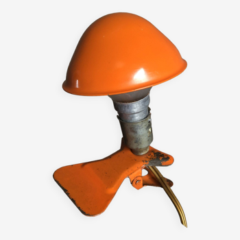 Vintage orange mushroom clip/reader lamp, 1960s
