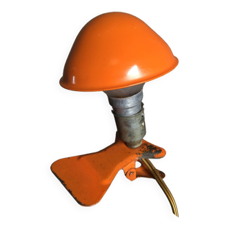 Lampe pince / liseuse champignon vintage orange, 1960