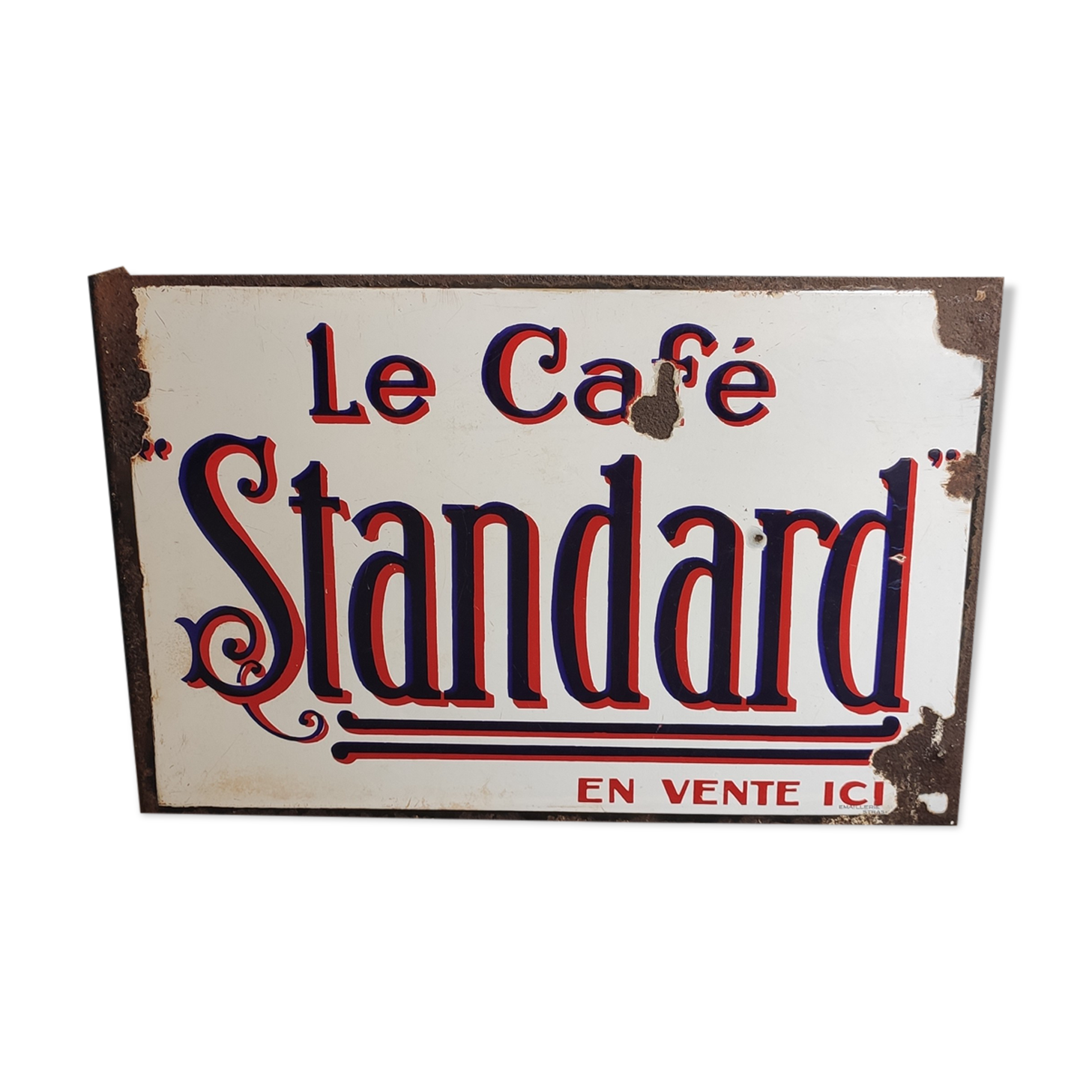 Old metal advertising plate