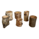 Six wooden candlesticks
