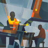 Jazz at Night, Screen Printing on Thick Paper, 97 x 81 cm