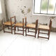 Lot de 4 chaises cannées années 50