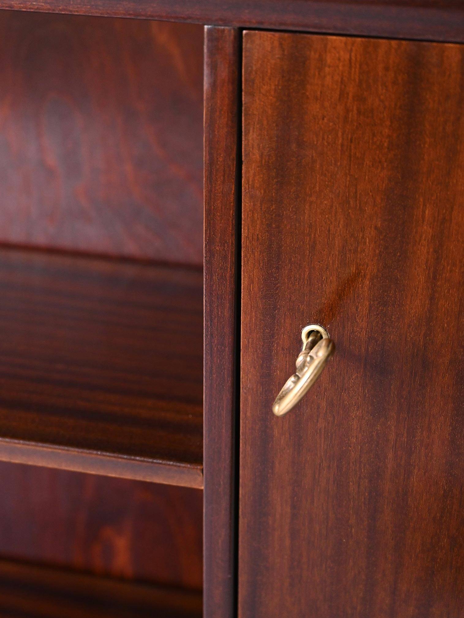Vintage bookshelf with a door