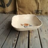 Ancient Saladier in Pink Ceramics by Digoin Sarreguemines Floral Decoration