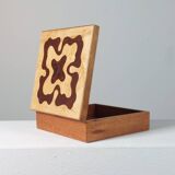 Handmade vintage wooden box with inlays
