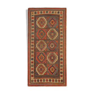 Antique Caucasian Kazak Rug, Oriental Shirvan Handmade Rug- 100x206cm