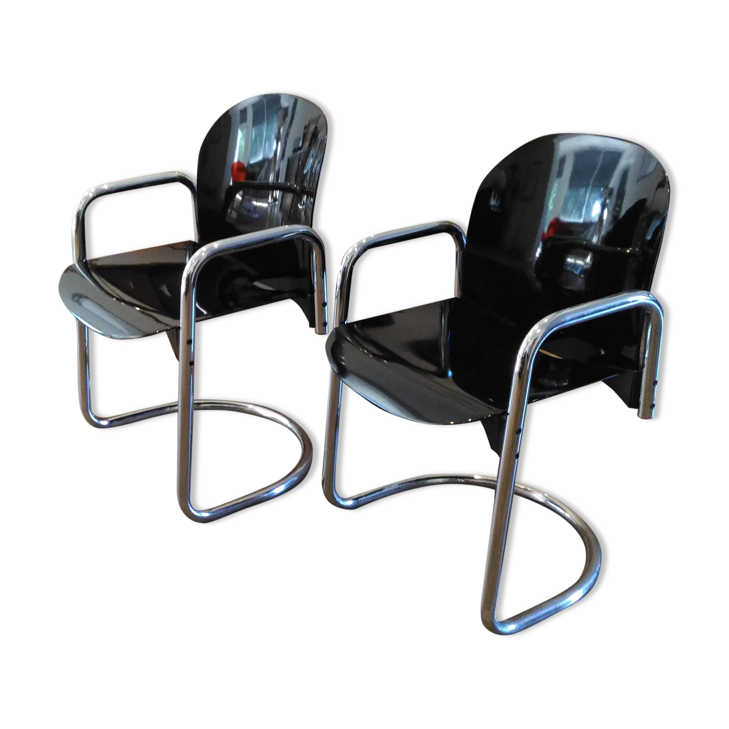 Pair of chairs "Dialogo" by Afra and Tobia Scarpa for BB ITALIA 1970
