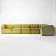 70s style 6-piece modular sofa in green velvet, Germany, circa 1990s