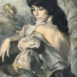 Painting: Oil on canvas - portrait of a gypsy