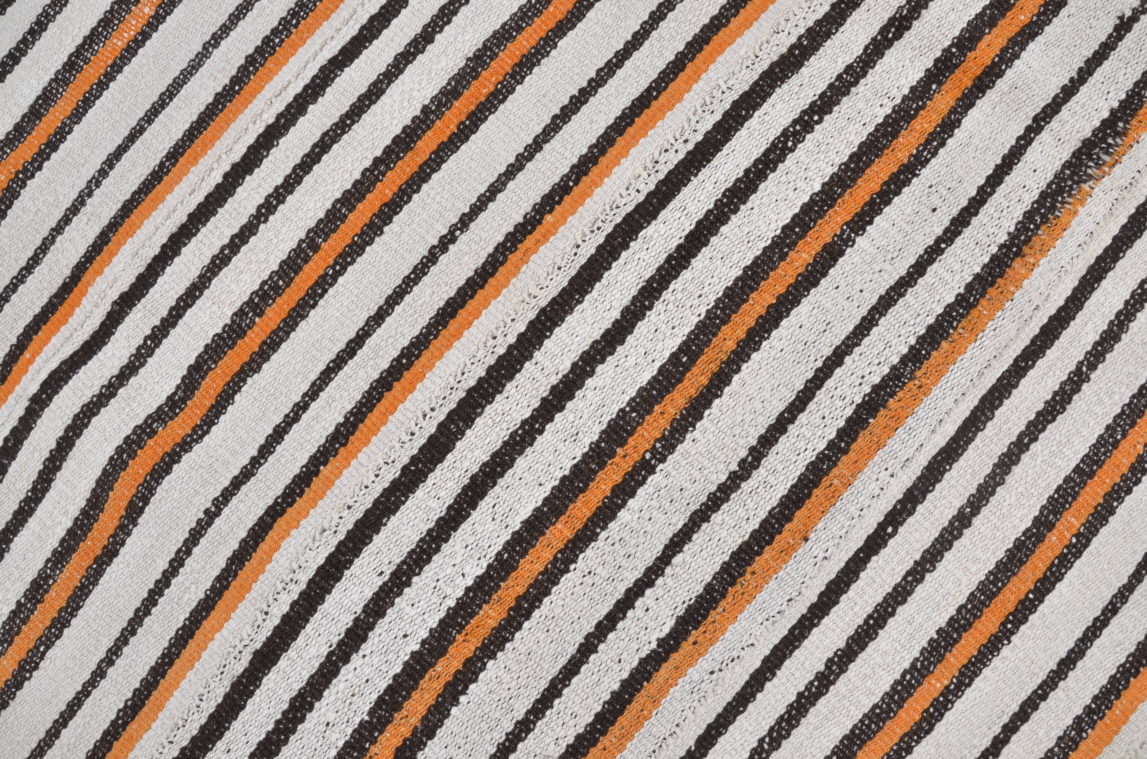 Oushak Vintage Stripe Hemp Rug sku 3683