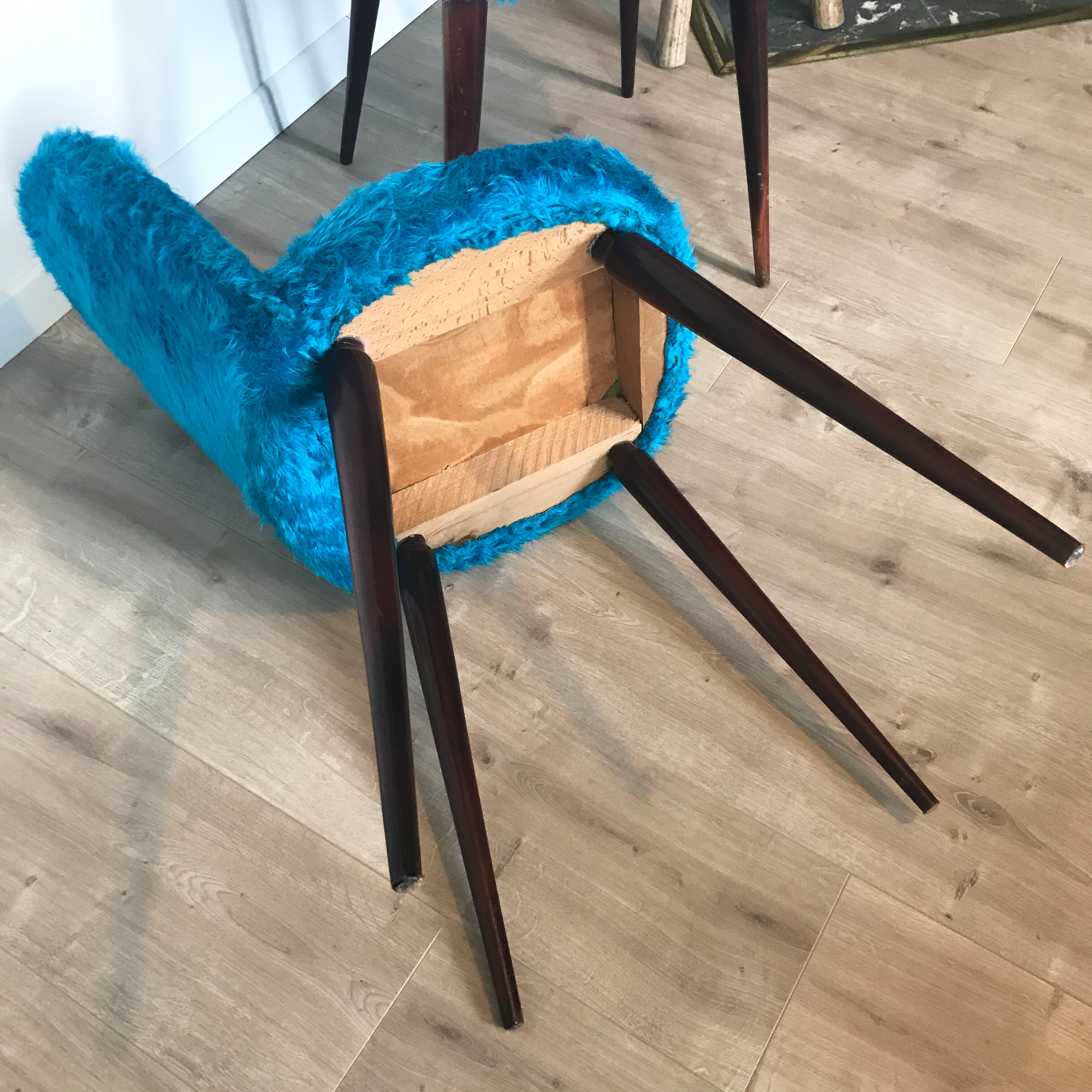 Set of 2 blue moumoute chairs