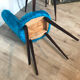 Lot de 2 chaises moumoute bleu