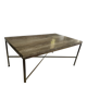 Table basse travertin et laiton