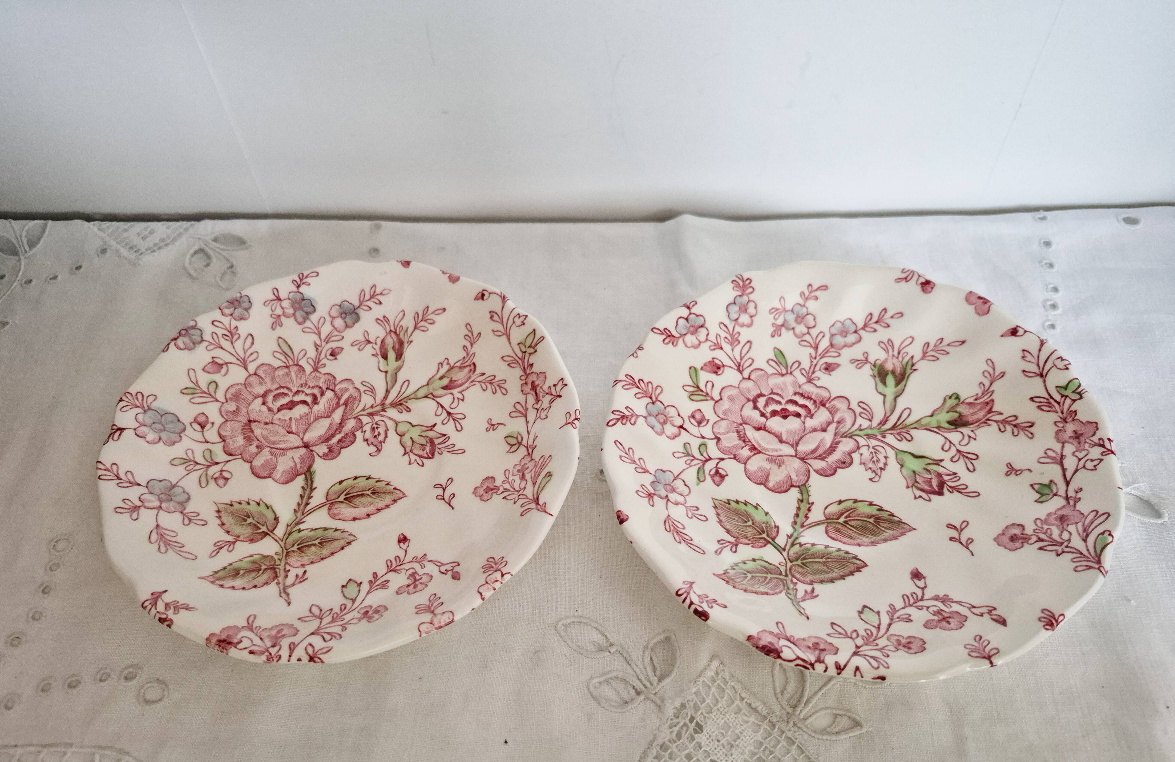 2 saucers or underplates Rose Chintz Johnson Bros