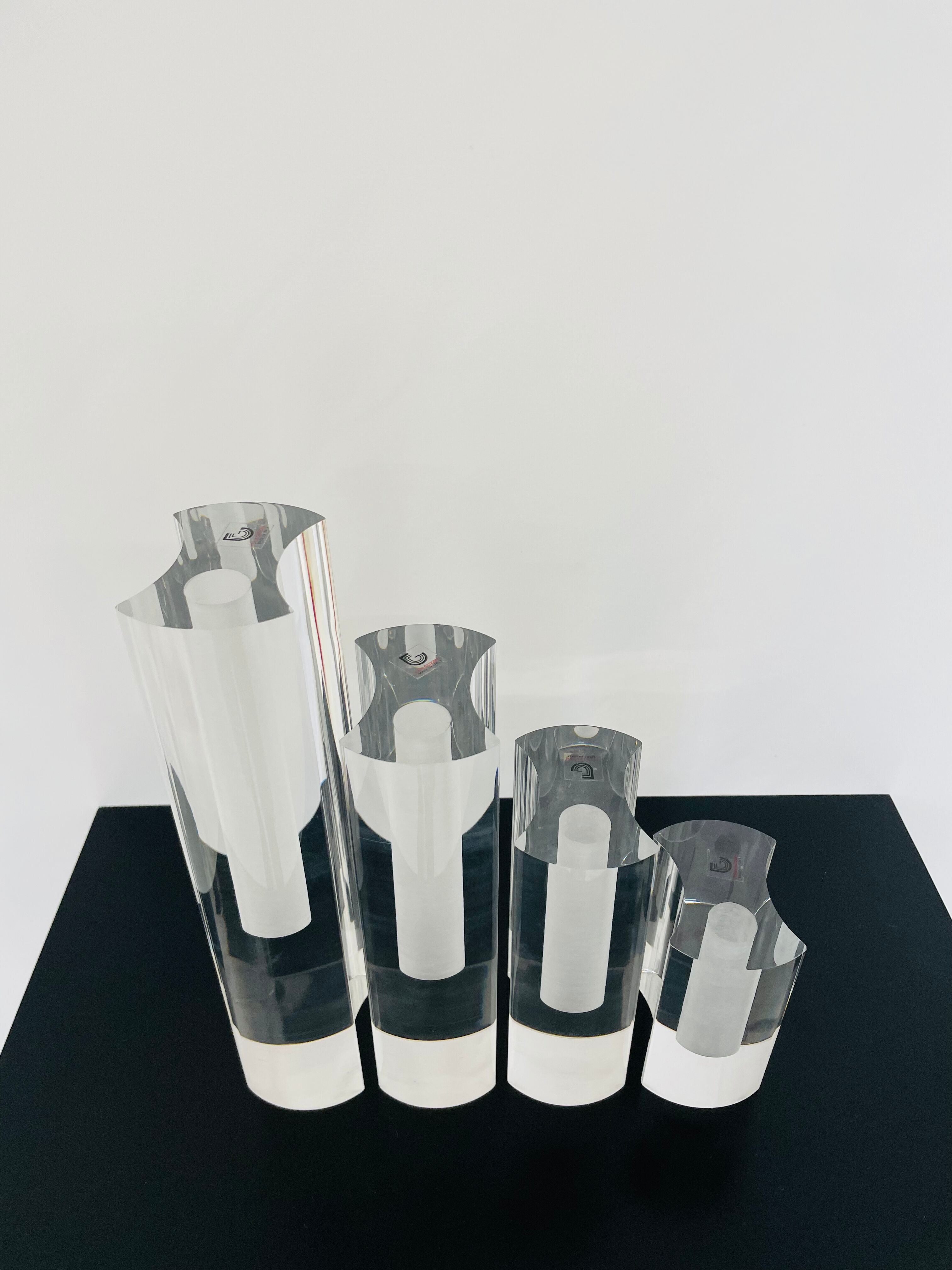 Complete set of 4 Luigi Massoni soliflore vases