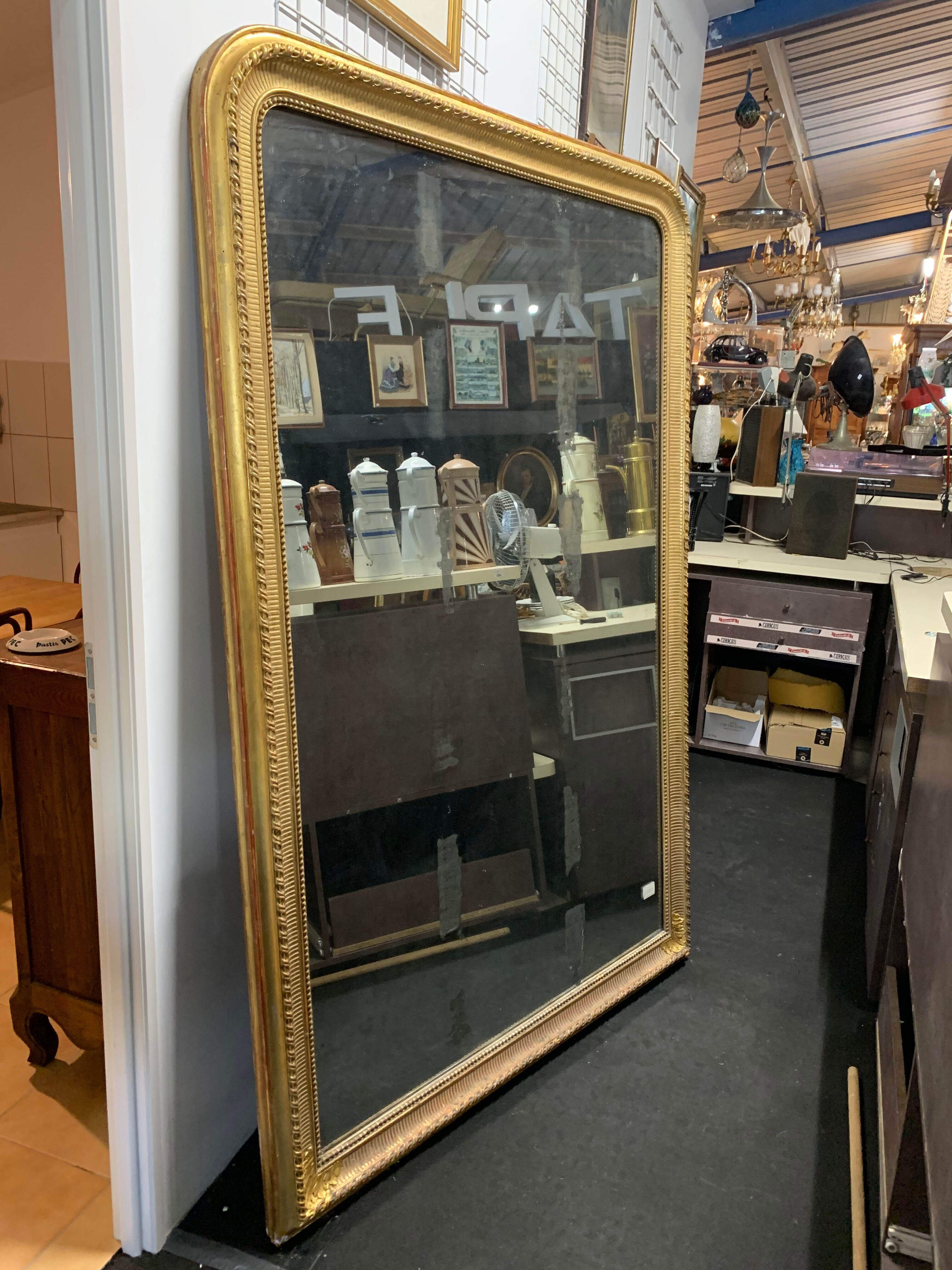 Golden Louis Philippe Mirror with gold leaf 207x140