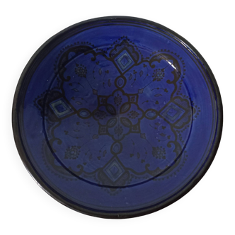 Very large blue Moroccan dish Majorelle