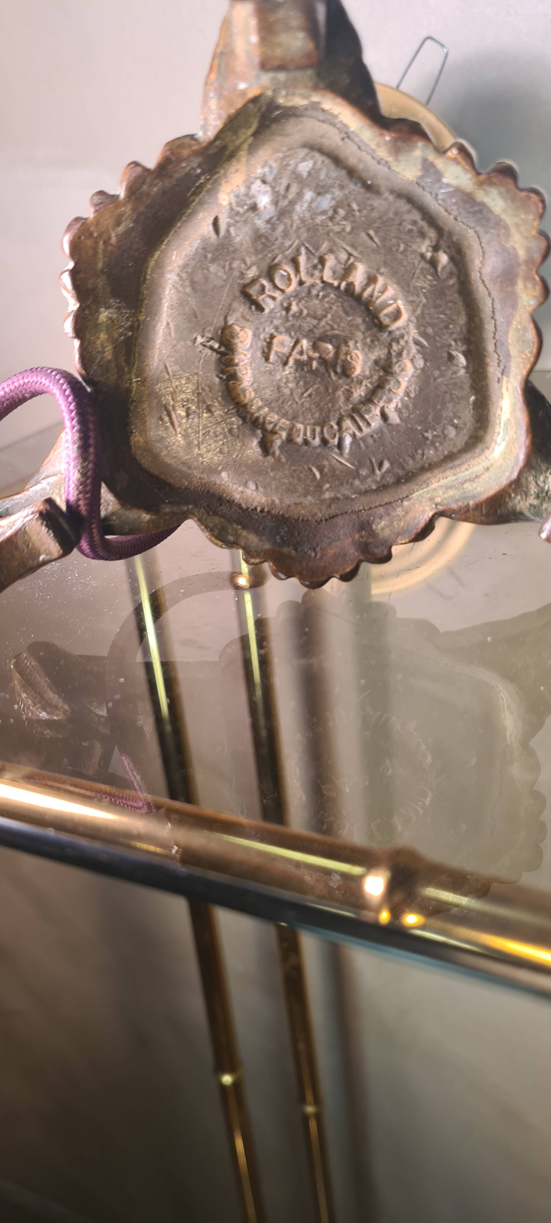 art nouveau lamp signed rolland paris style muller hettier and vincent 38x12