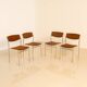 Set of 4 brown chairs by Gijs van der Sluis 60's