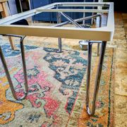 Table "floating" Space age 1970 Red Glass and Dove Tail - 140x80cm
