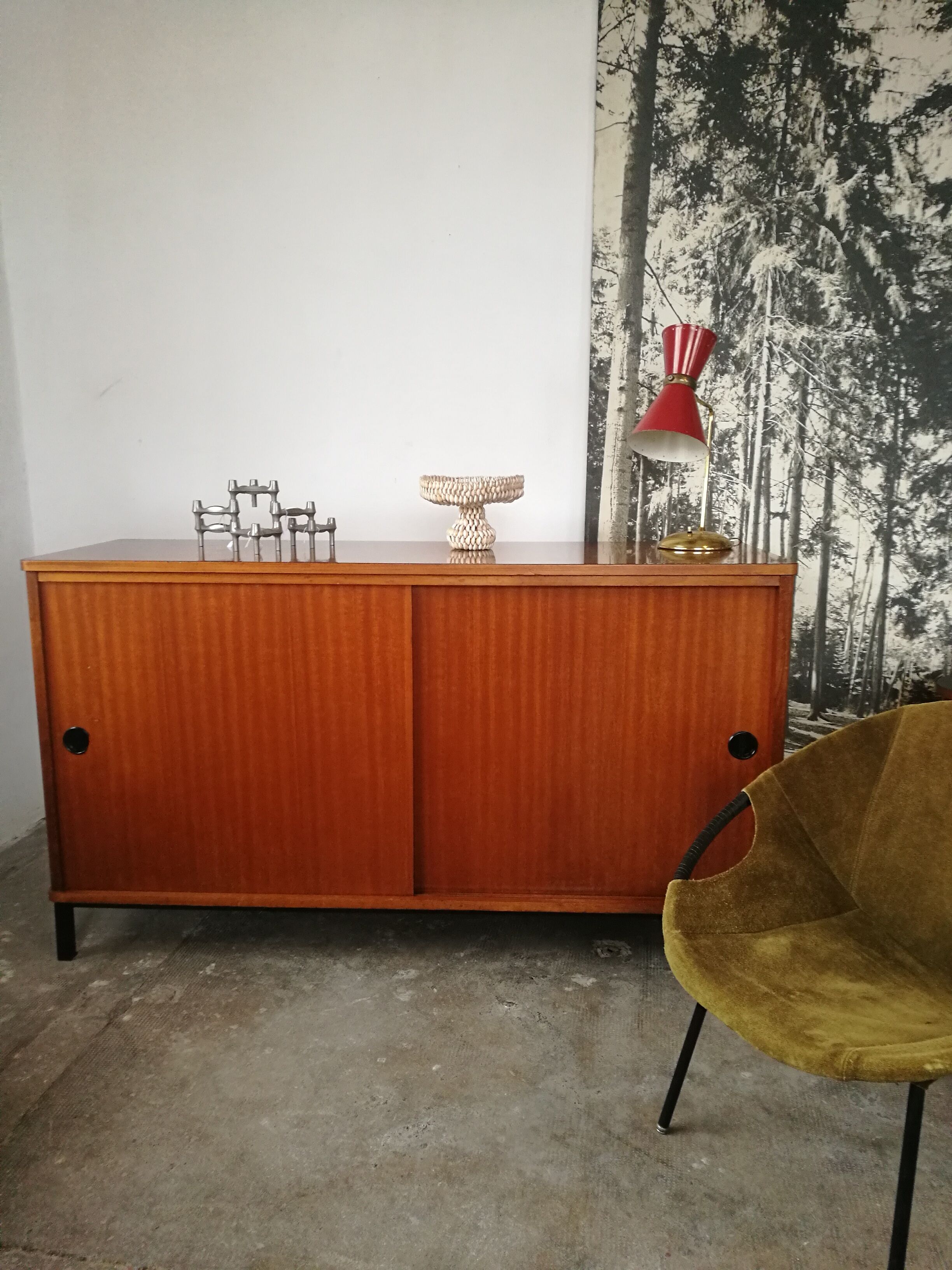 Vintage sideboard sliding doors
