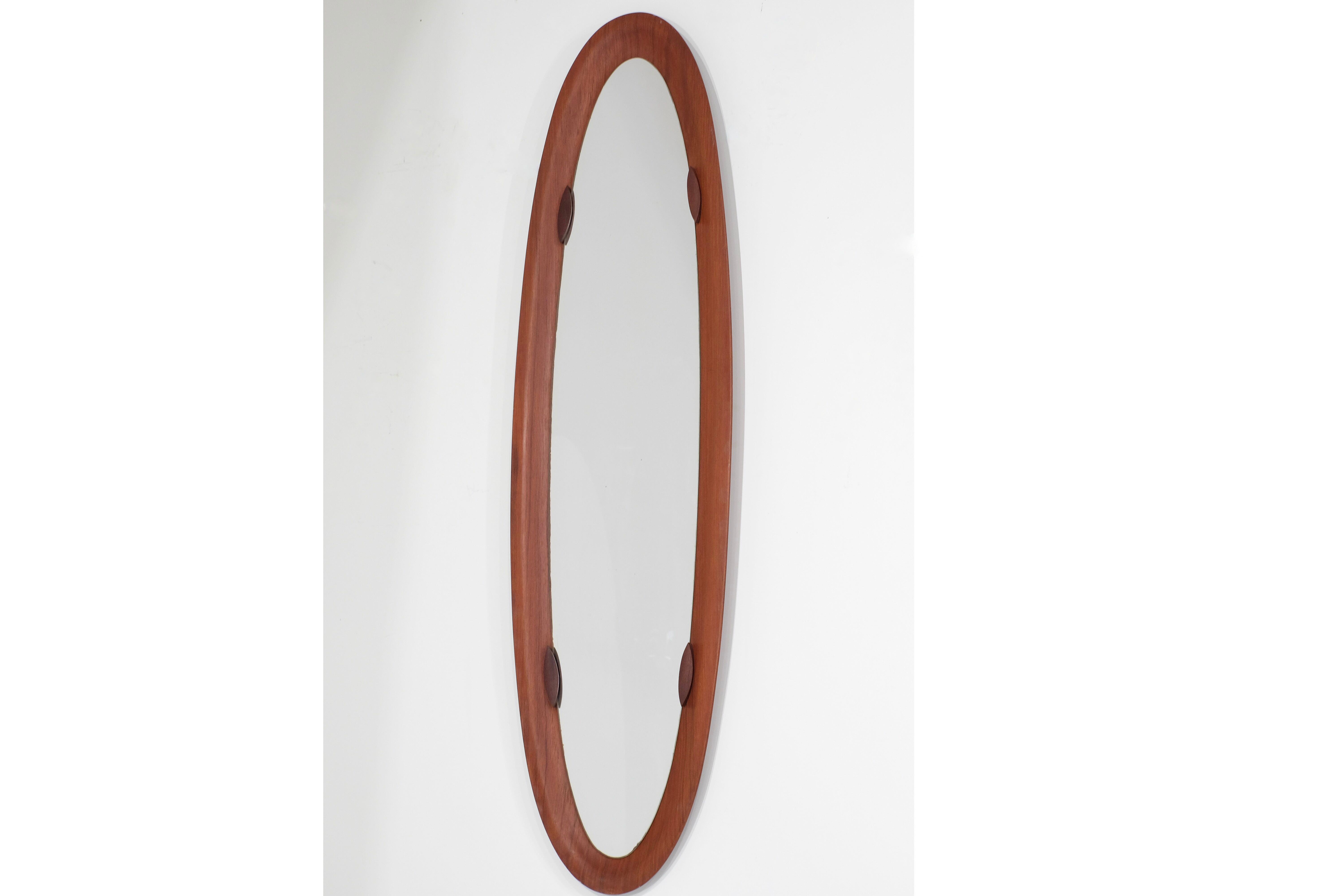 Wooden mirror, Italy - 1960s