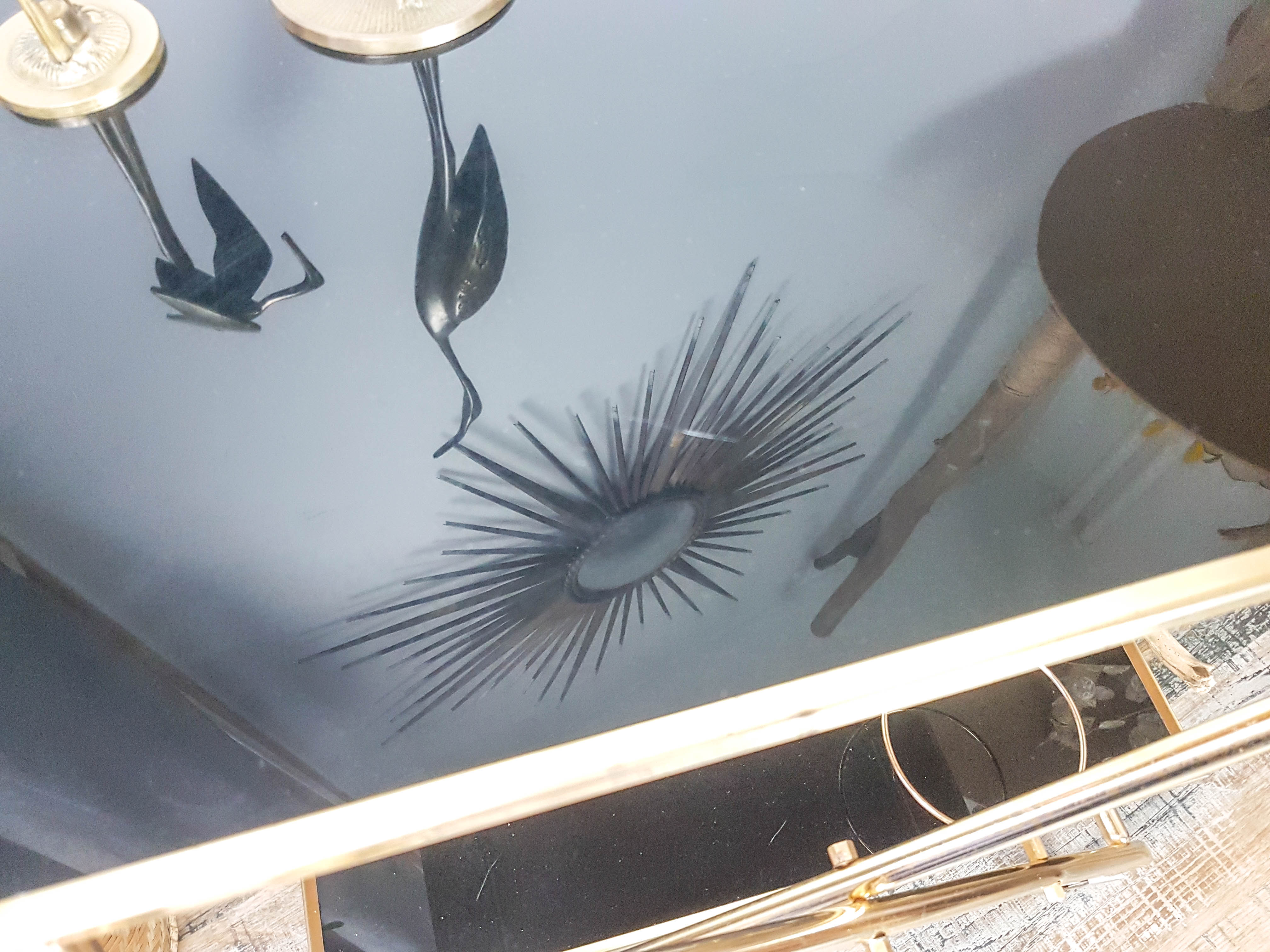 Vintage dessert glass and brass year 70