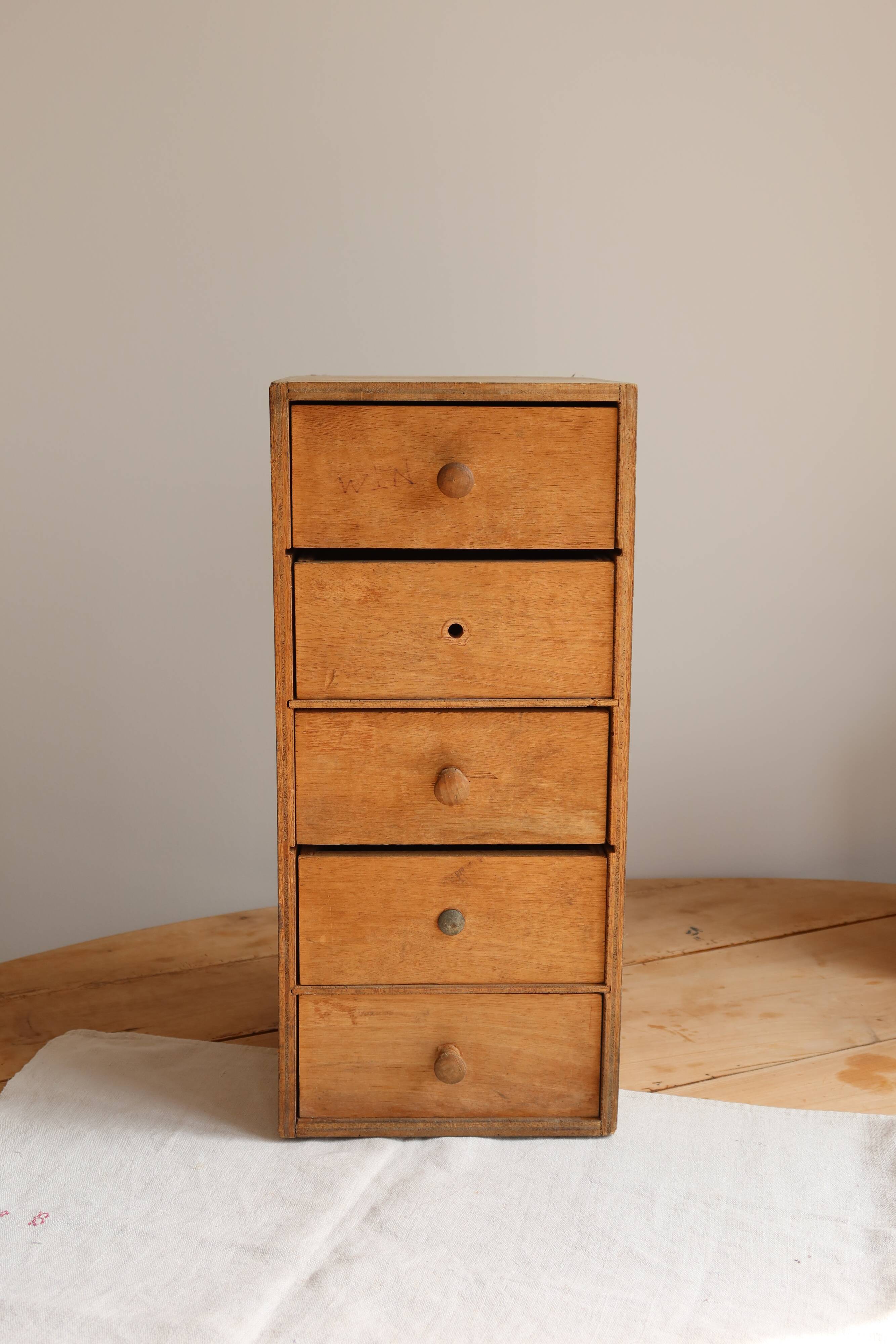Antique wooden drawer unit
