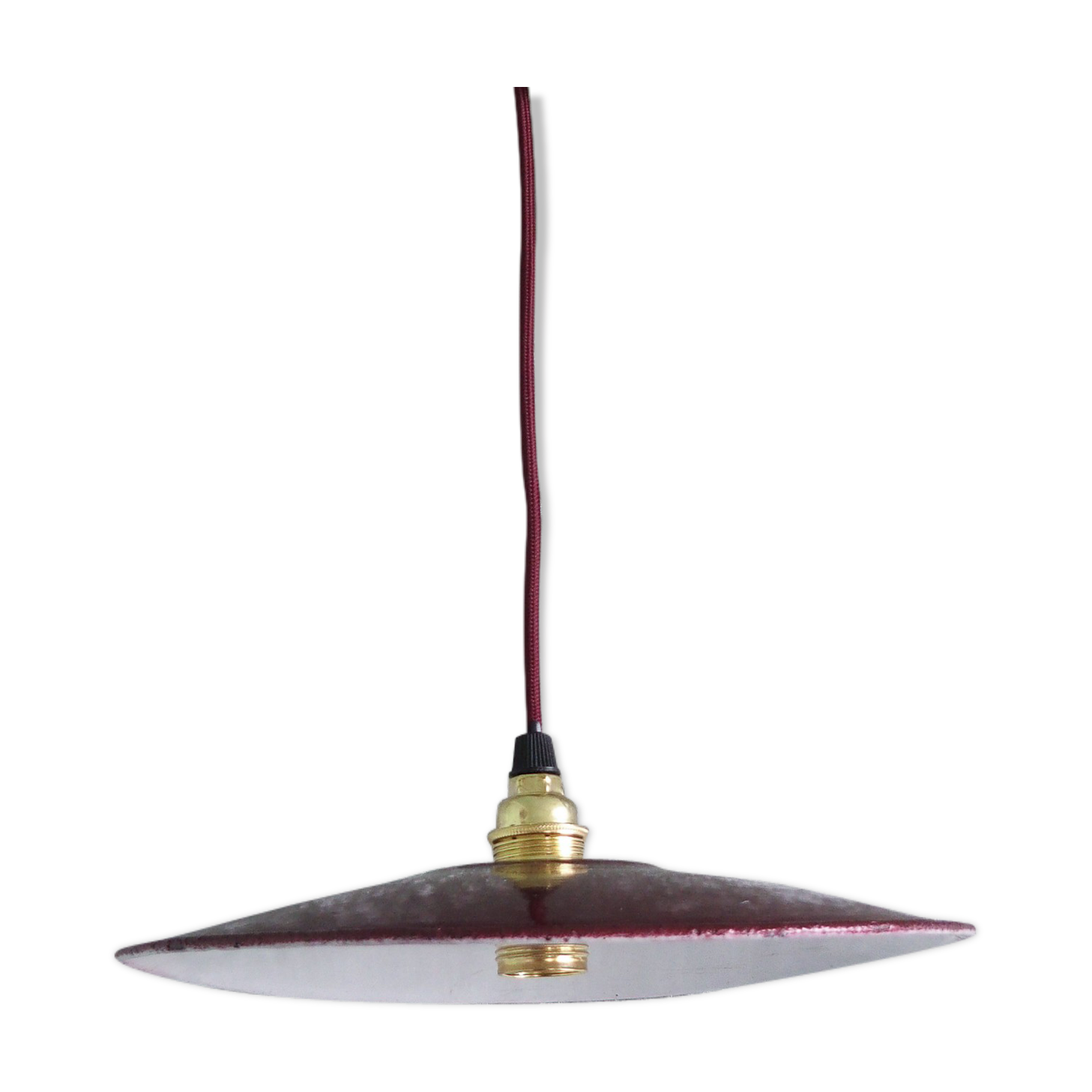 Industrial hanging lamp in enamelled sheet metal
